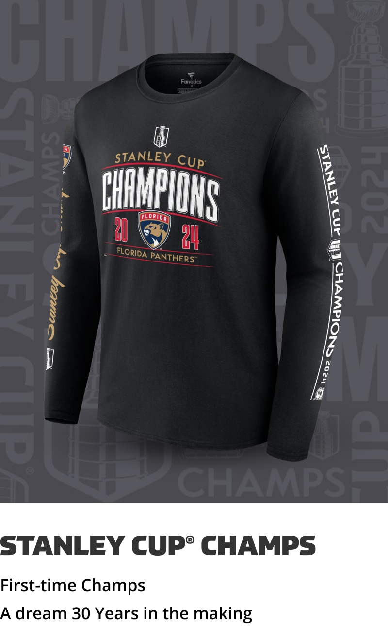 Stanley Cup Champs. First-time Champs. A dream 30 Years in the making. Shop Now.